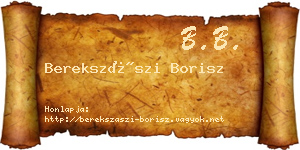 Berekszászi Borisz névjegykártya